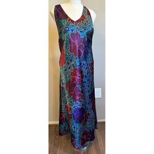 Vintage 90s‎ Fredricks Of Hollywood Colorful Sheath Nightgown Small Long
